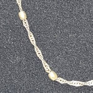 Napier Vintage Twisted SilverTone Chain Choker Necklace Bead Spacers 16" long